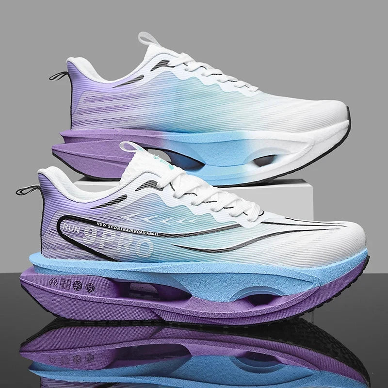 New Men's Carbon Plate Sneakers Outdoor Soft Sole Mesh GlowCart