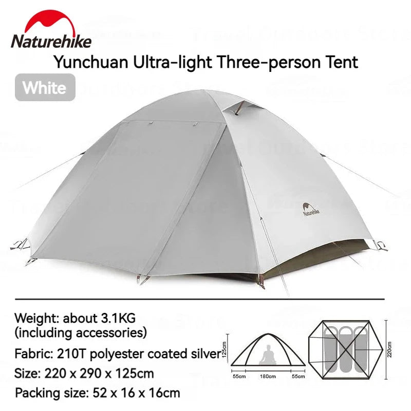 Naturehike UPF50+ Camping Ultralight Tent 2-3 People Three GlowCart
