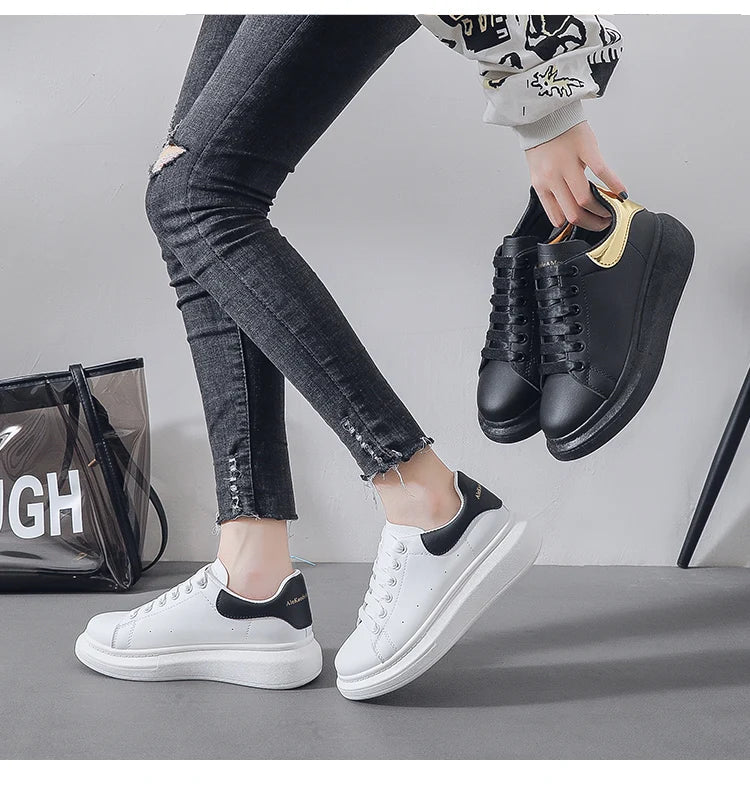 2025 Men Causal Shoes Pring Brand Spring Designer Wedges White Sneakers Platform Tenis Feminino Trainers Female Walking GlowCart