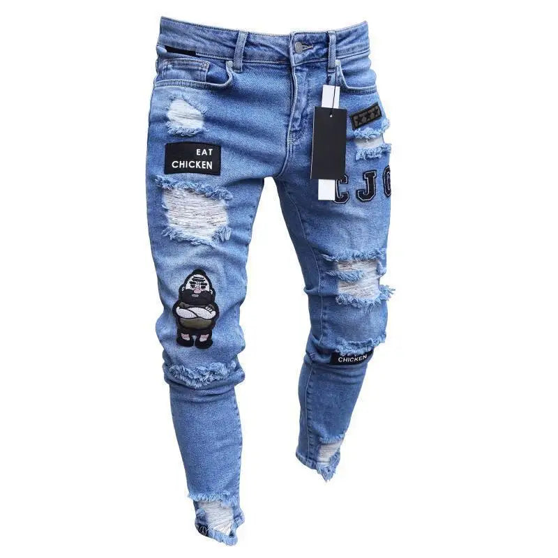 2024 Men Jeans Solid Pockets Stretch Denim Straight Pants Spring Summer Business Casual Trousers Daily Streetwear Men's Clothing GlowCart