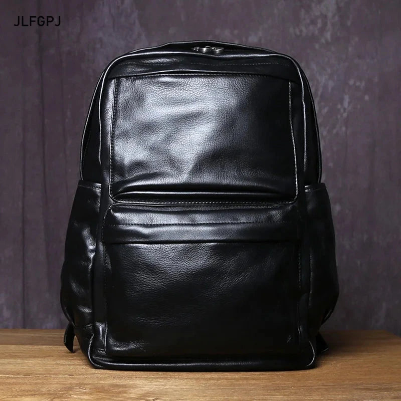 Natural Top Layer Cowhide Backpack For Men's Casual Fashion GlowCart