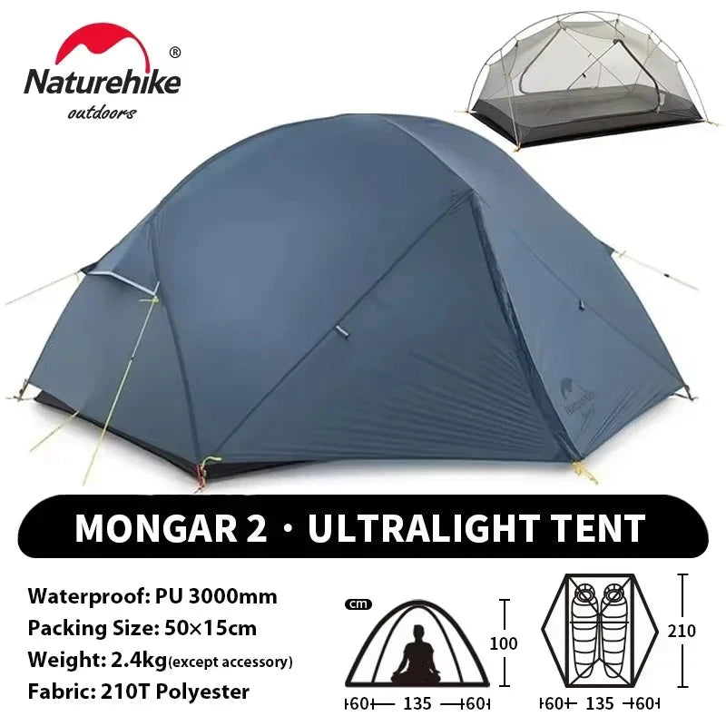 Naturehike Mongar UL 2 Tent 2 Person Backpacking Tent 20D GlowCart