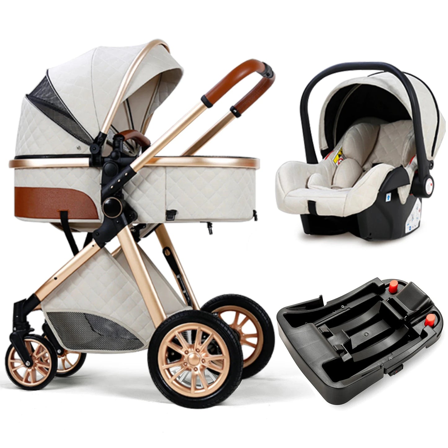 Fashion Baby Stroller 3 in 1 Baby Travel System Newborn Baby Cart Portable Pushchair Baby Cradel Infant Carrier Free Shipping GlowCart