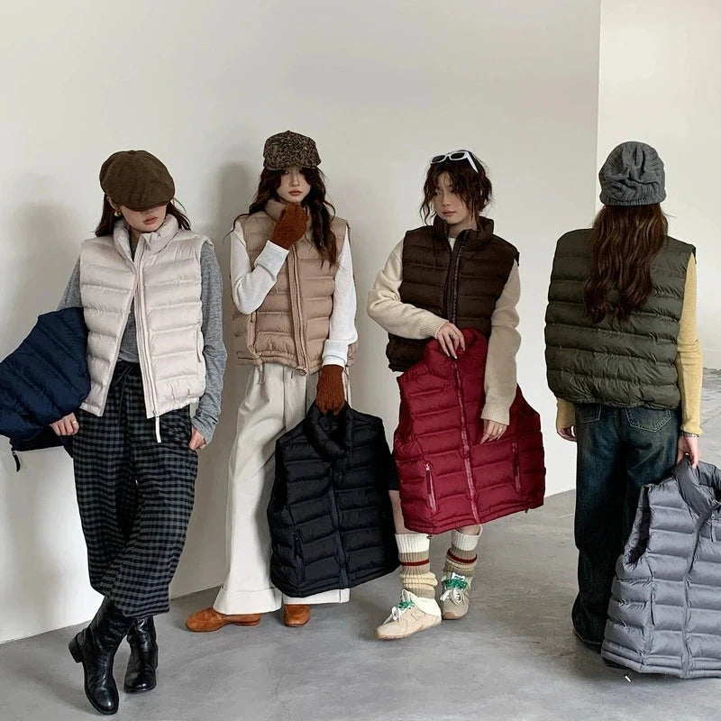 VigoAnne 2025 New Down Cotton Vest Women Autumn Winter Short GlowCart