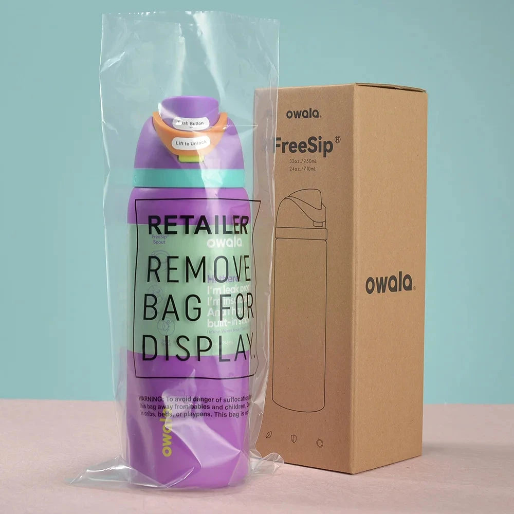 Owala Insulated Stainless Steel Water Bottle with Straw, GlowCart