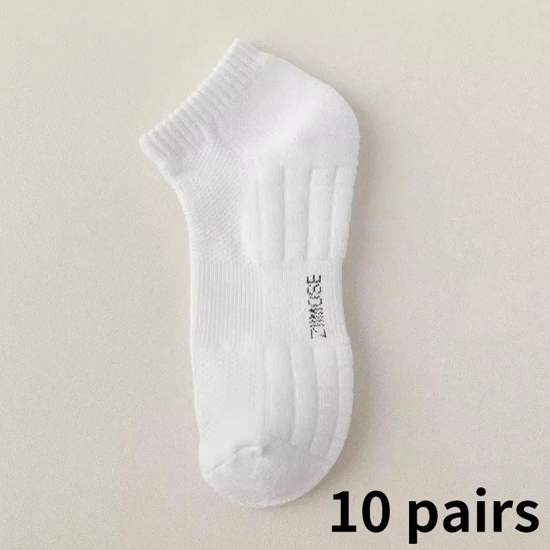 1pc 4pcs 5pcs 10pcs Socks Men's Cotton Spring Towel Bottom with Velvet Mid-tube White Stockings Thickened Sports Basketball Sock GlowCart
