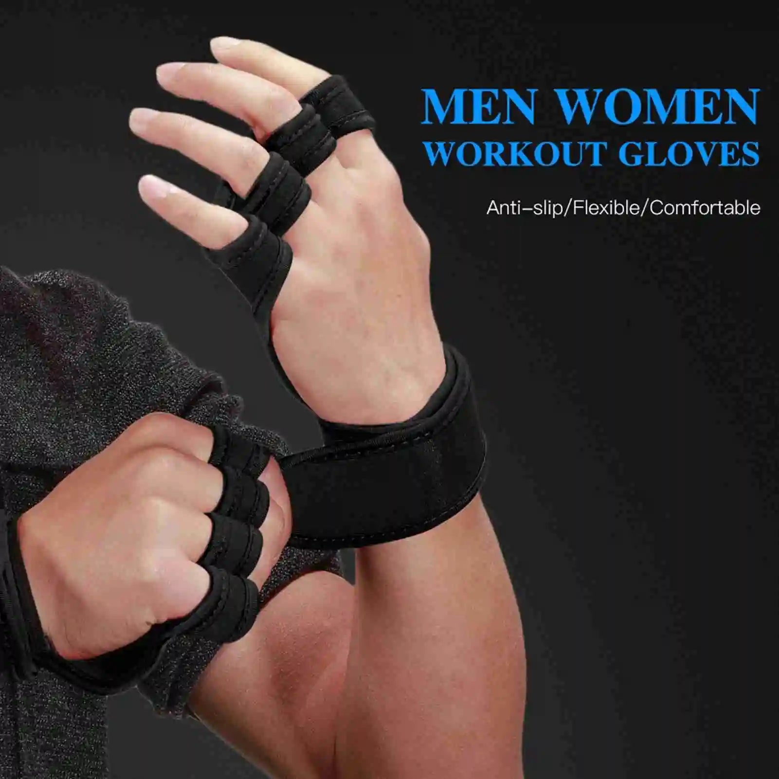 Half Finger Weight Training Gloves for Men Women Fitness Sports Wrist Palm Protector Gloves Anti-slip Gym Cycling Gloves Black GlowCart