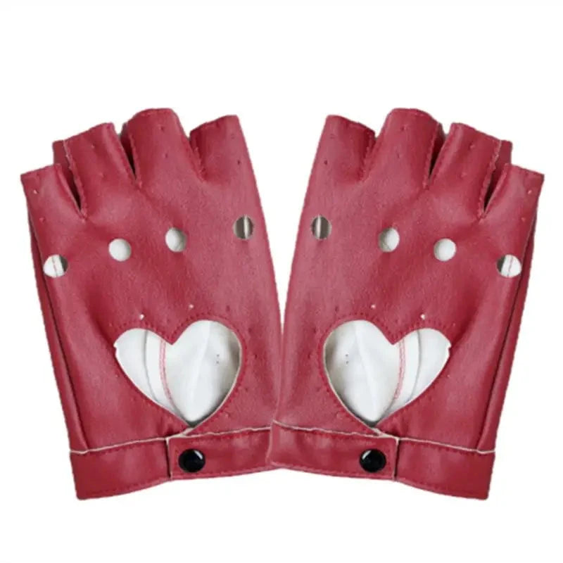 Fashion Half Finger Driving Women Comfortable Gloves PU GlowCart