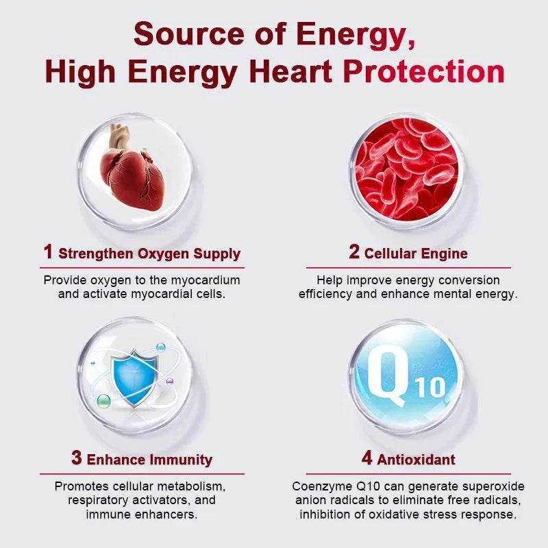 120pcs Organic Q10 Coenzyme 400mg Capsules Cardiovascular GlowCart