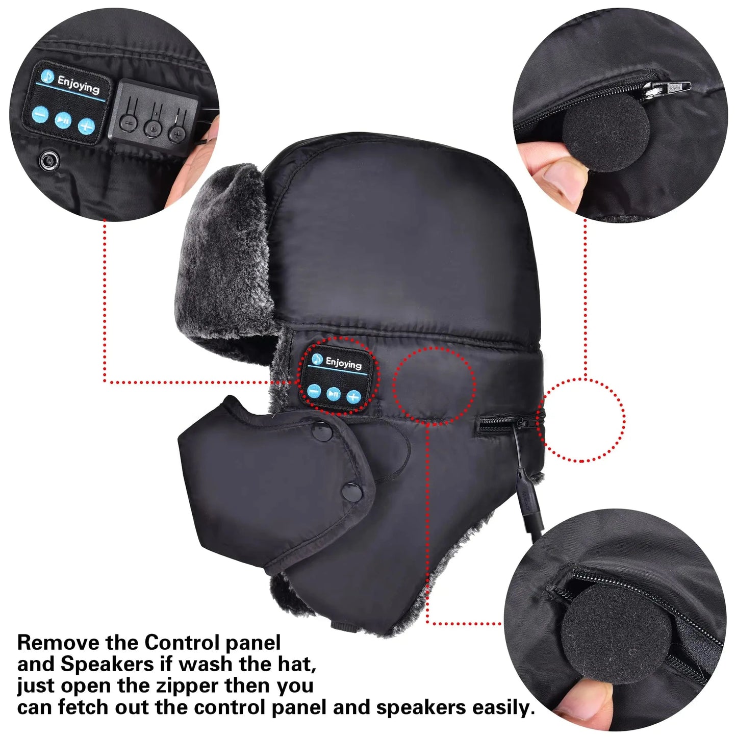 Winter Bluetooth Headphones Hat Outdoor Warm Wireless Music GlowCart