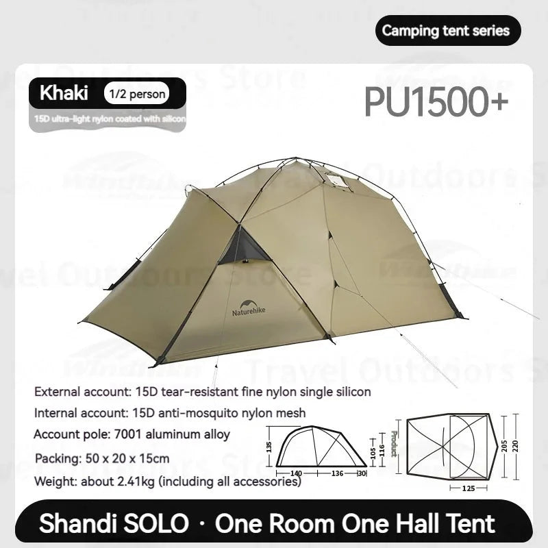 Naturehike New Camping Tent Ultralight One Bedroom and One GlowCart