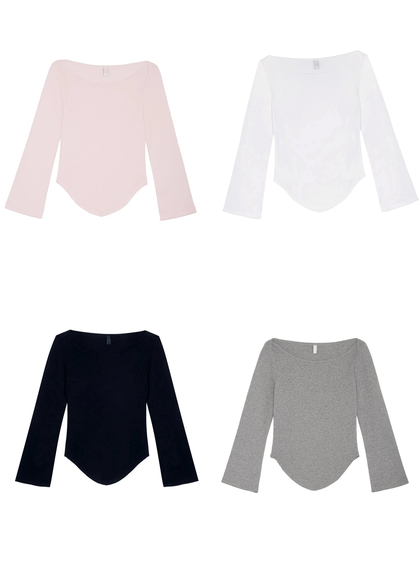 Cou Autumn Three-Quarter Sleeve Pink Round Neck Long-Sleeve GlowCart