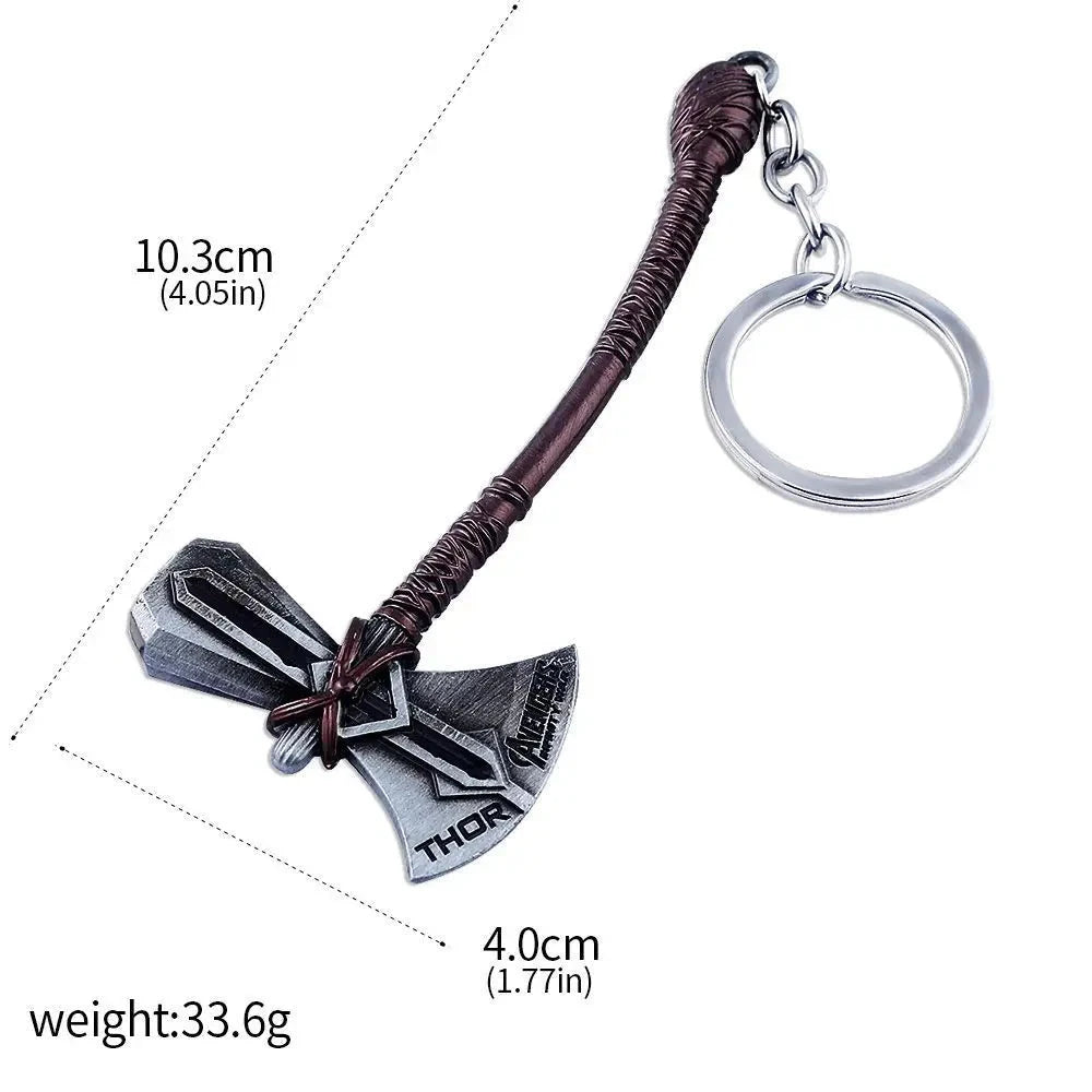 Thor Hammer Metal Keychain Movie Key Ring Cosplay Prop Key GlowCart