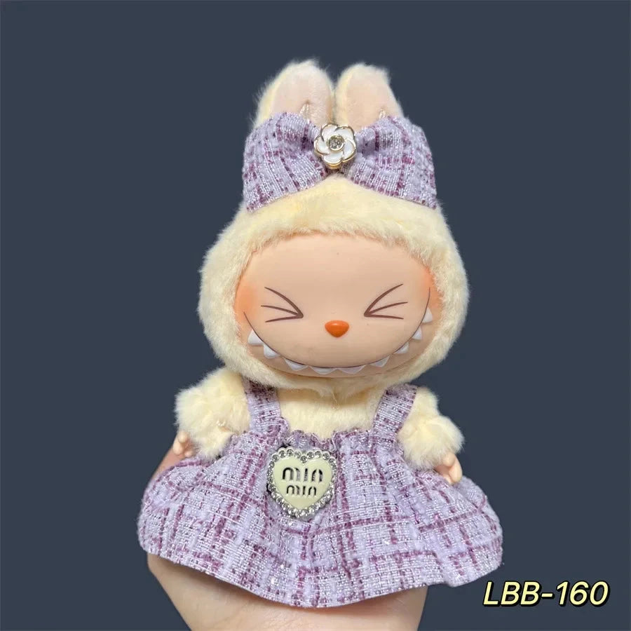 For 17cm Labubu Plush Doll Skirt- Adorable Skirt Set for DIY GlowCart
