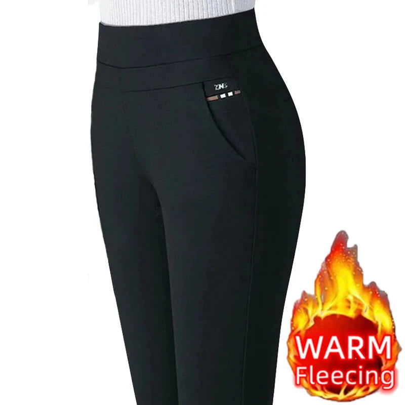 Thin & Thick Warm Winter Pencil Pants Womens Snow Plush GlowCart