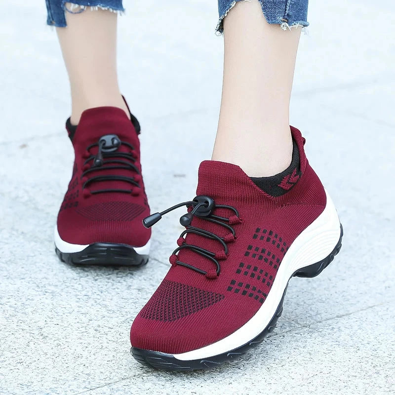 Women Walking Trainers Fashion Fly Weaving Sock Sneakers GlowCart