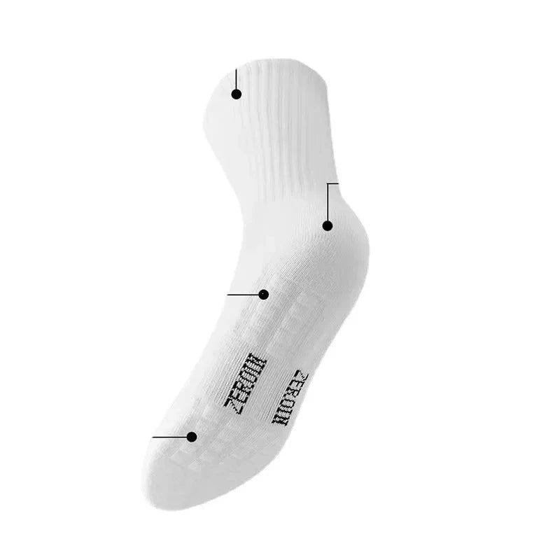 1pc 4pcs 5pcs 10pcs Socks Men's Cotton Spring Towel Bottom with Velvet Mid-tube White Stockings Thickened Sports Basketball Sock GlowCart