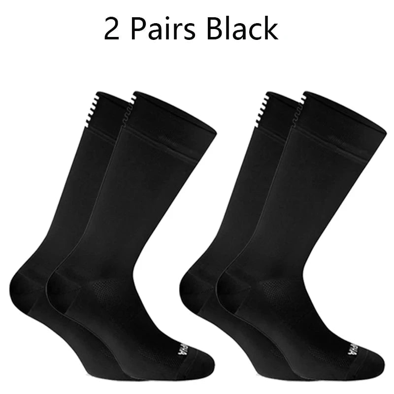 2 Pairs Cycling Socks Men High Quality Professional Competition Brand Sport Riding Soccer Sock Mesh Breathable Road Bicycle Sock GlowCart