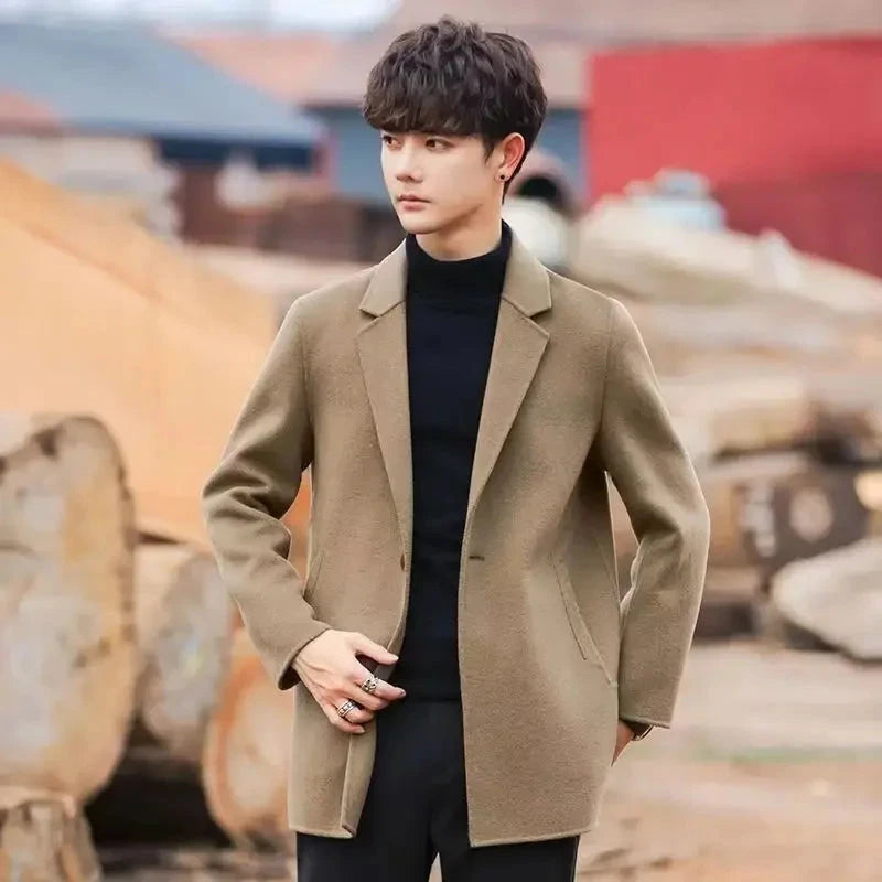 Men's Jackets Winter Warm Sales of Wool & Blends Overcoat GlowCart