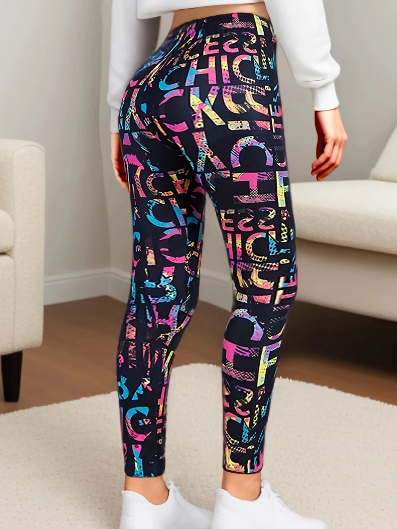 Graffiti Casual Leggings Printed Women's Leggings High GlowCart