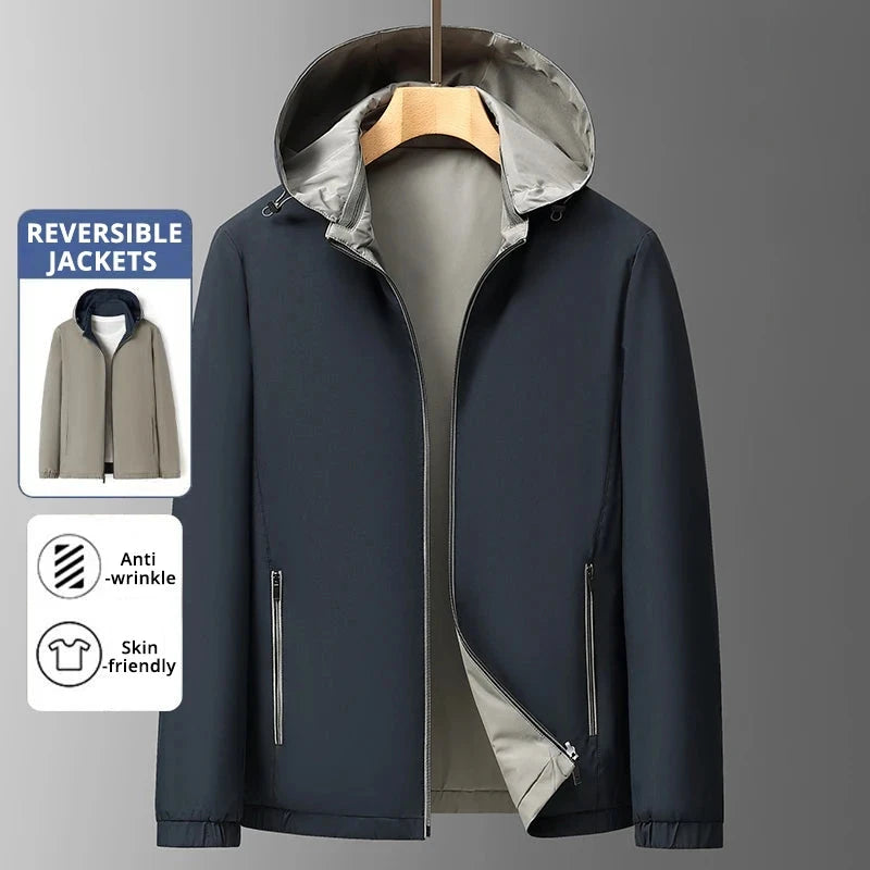 Premium Reversible New Men Waterproof Detachable Hood GlowCart