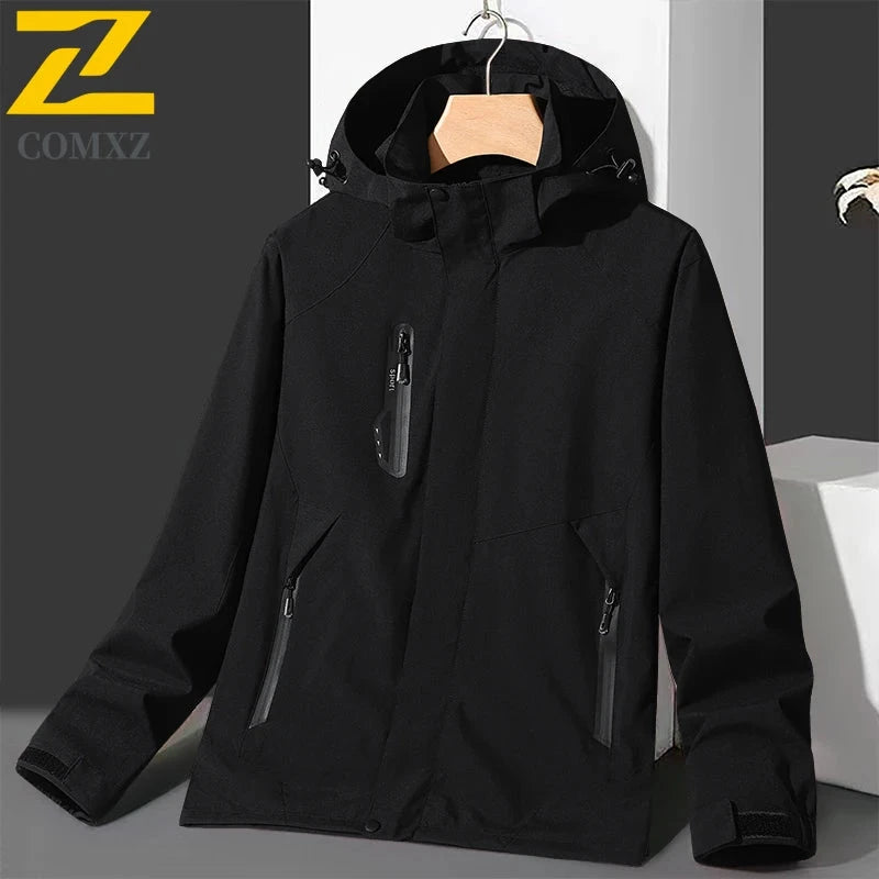 Men's Hiking Waterproof Jacket Large Size Thin Detachable GlowCart