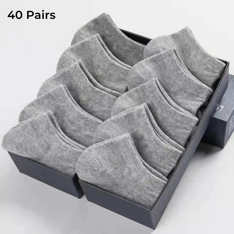 40/30 Pairs Unisex Casual Plain Color Ankle Socks Thin Breathable Comfy Anti Odor Sweat-absorbing For Men Women GlowCart