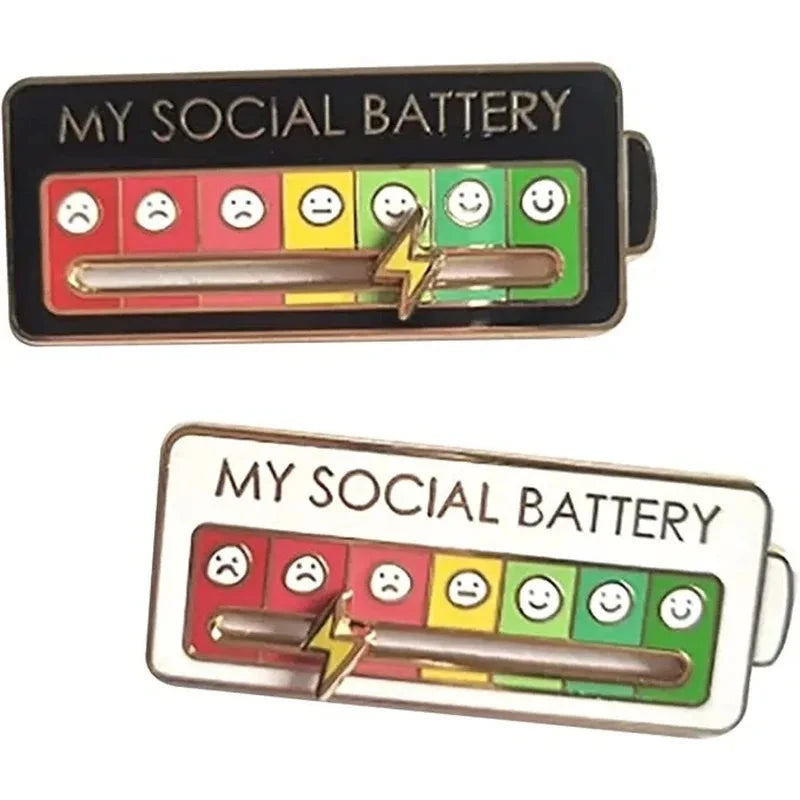 My Social Battery Lapel Pins For Backpacks Broche Enamel Pin GlowCart