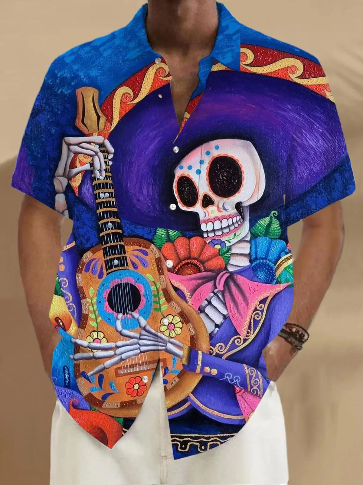 New Hawaii Spring/Summer Fashion Leisure Street Walk Tourist Beach Printed Full Open Short Sleeve Button Shirt, Quick Shipping GlowCart