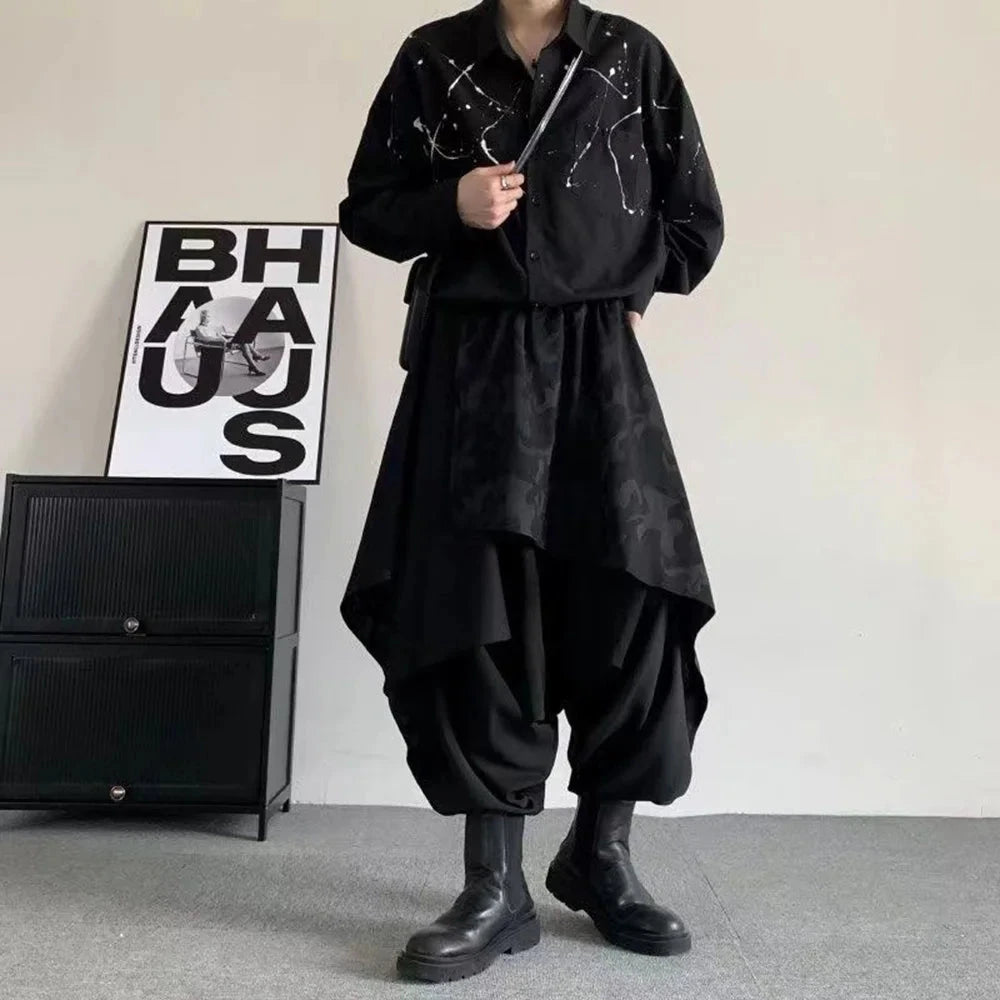 Mens Pants Skirt Japanese Samurai Style Antique Costumes GlowCart