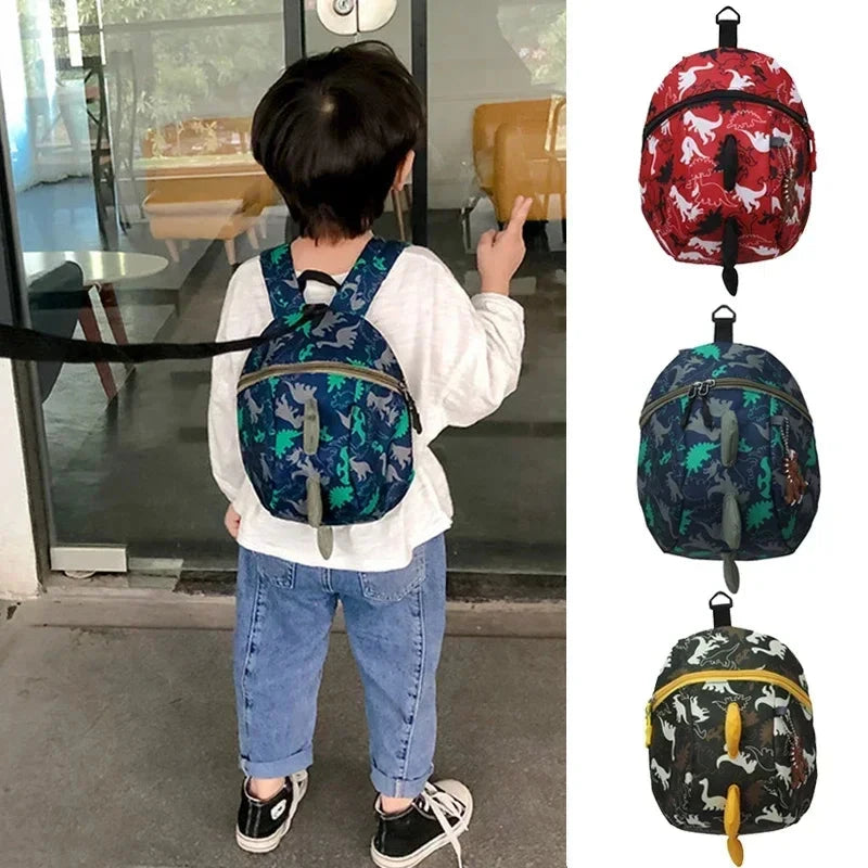Beautiful Dinosaur Baby Safety Belt Backpack, Baby Anti-loss Bag, Comfortable School Baby Anti-loss Wrist Link for Children GlowCart