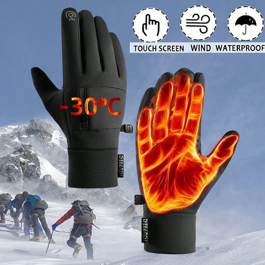 Cycling Gloves Touch Screen Motorcycle Gloves Outdoor Scooter Windproof Waterproof Sports Riding Ski Gloves Warm Running Gloves GlowCart