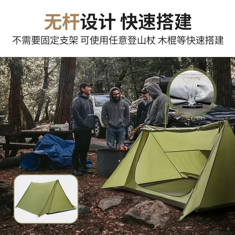Outdoor Hiking Ultralight Shelter 1-2 Person 3 Season 210T GlowCart