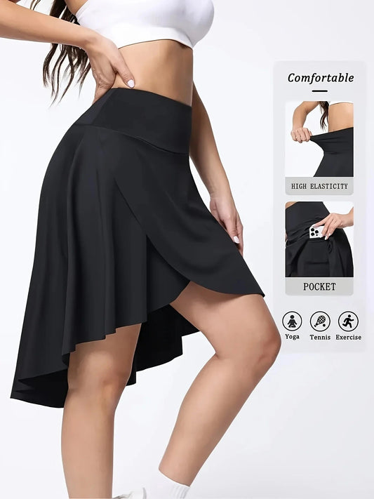 Women's summer high waisted long sports short skirt with GlowCart