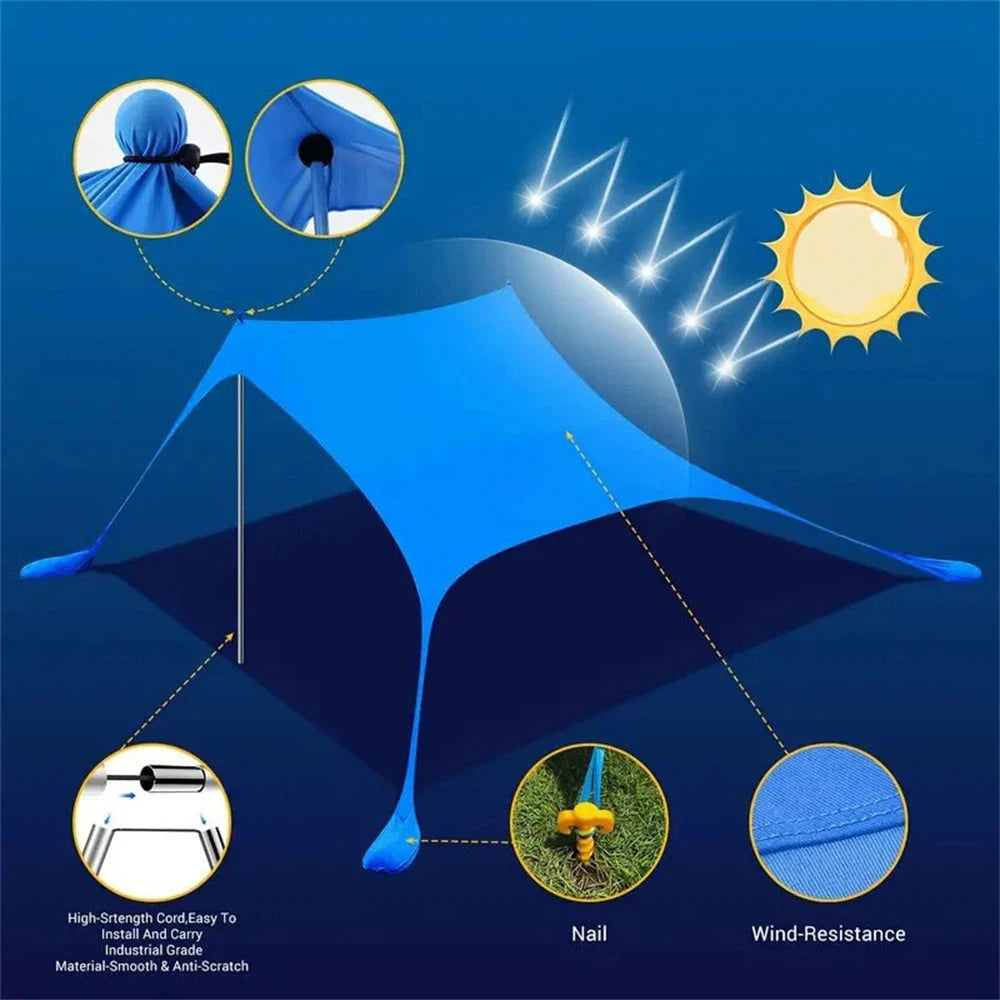 Beach Tent Sun Shelter with UPF 50+ UV Protection,Beach GlowCart