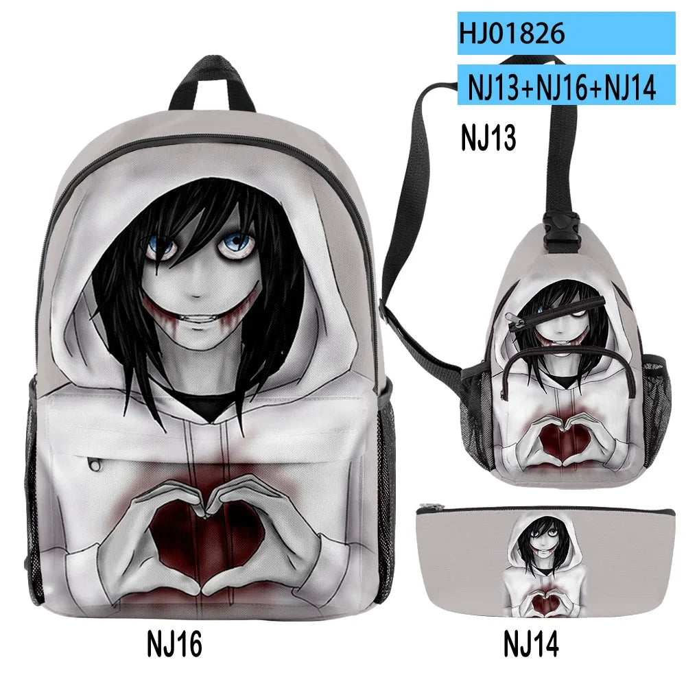 Cartoon Popular Jeff the Killer Creepypasta 3D Print GlowCart