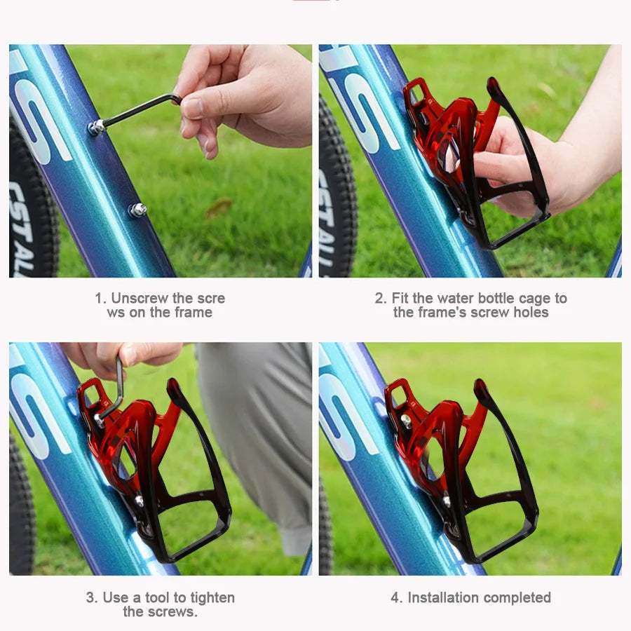 Universal Gradient Color Water Bottle Cage, Light Nylon Fiber Bicycle Holder for MTB Road Bike, Cycling Accessories Equipment GlowCart