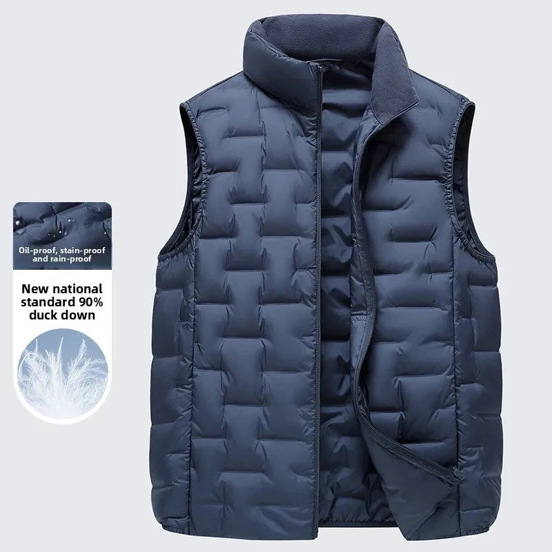 COMXZ Men Vest Down Jacket New Stand Collar Outdoor Travel GlowCart