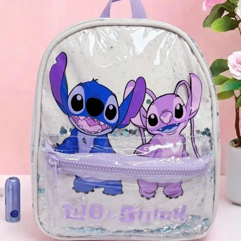 MINISO New Mickey Mouse Cartoon Fashion Backpack Women's Minnie Canvas School Bag Large Capacity Backpack Girls Mochila GlowCart