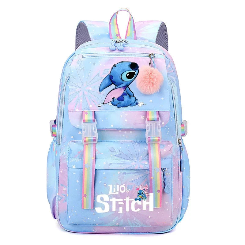 Cartoon Lilo Stitch Printed Backpack Teenger Girl Boy Schoolbag Kawaii Student Children Schoolbag Laptop Bookbag Travel Bag GlowCart