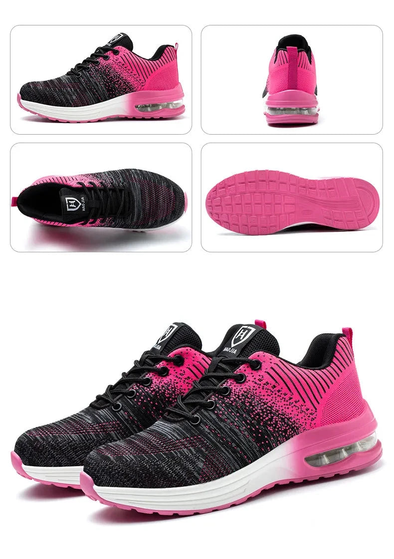 Lightweight Safety Shoes Women Men Air Cushion Work Sneakers GlowCart