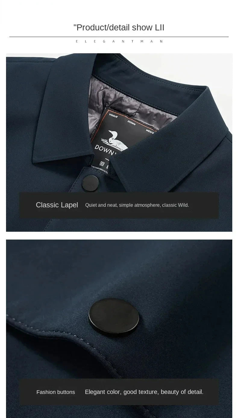 Luxury Brand Long Down Jacket Men's Winter Casual Thick Flip GlowCart