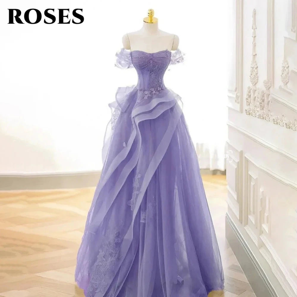 ROSES Sage Green Prom Dress Appliques Tulle Celebrity GlowCart