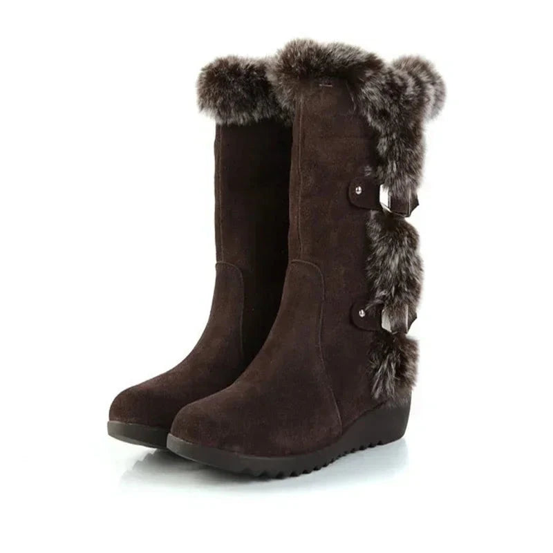 New Winter Women Boots Casual Warm Fur Mid-Calf Boots shoes GlowCart