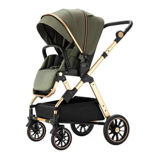 High-fit Baby Stroller Can Sit and Lie in Both Directions to Implement One-Click Folding High-View Children's BB Stroller GlowCart