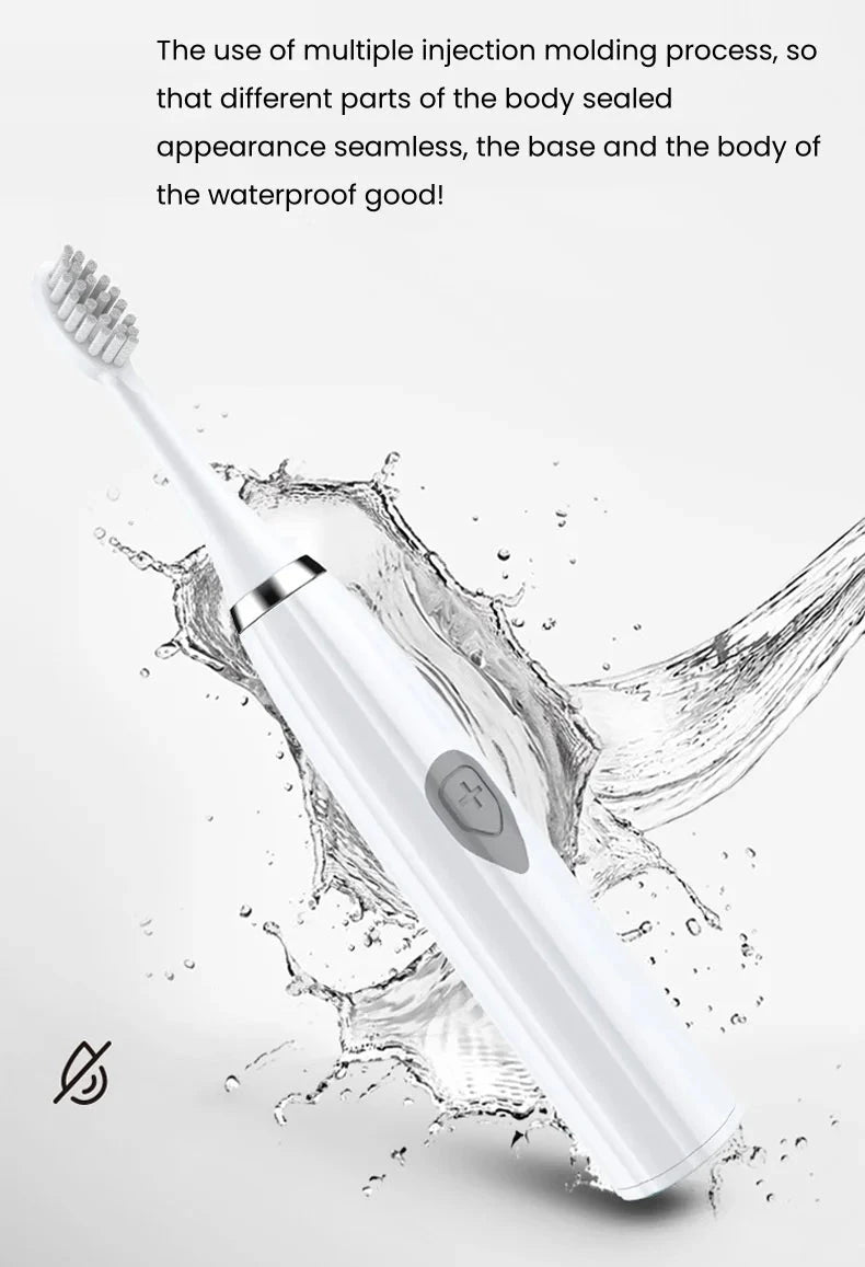 1pc White/Pink Electric Toothbrush Adult Model Soft Bristle GlowCart