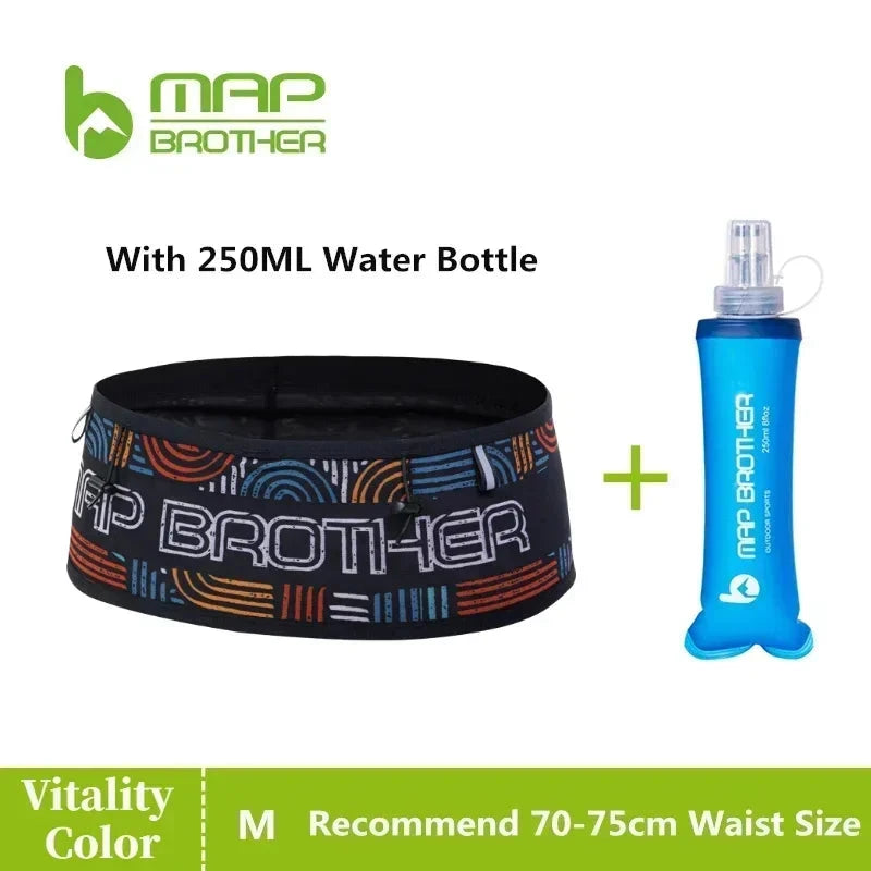 MAP BROTHER W1002 Hydration Running Belt Waist Pack Travel Money Bag Trail Marathon Gym Workout Fitness Mobile Phone Holder Bag GlowCart