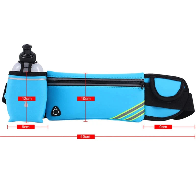 Men Women Waist Bag Hydration Running Belt Fanny Waist Pack Sports Marathon Running Outdoor Riding Fitness With Water Bottles GlowCart