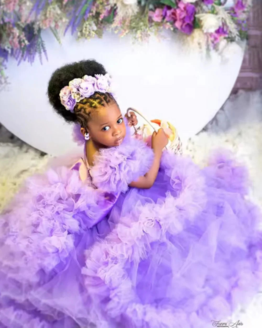 Lavender Girls Birthday Party Dresses Customized Ruffles GlowCart