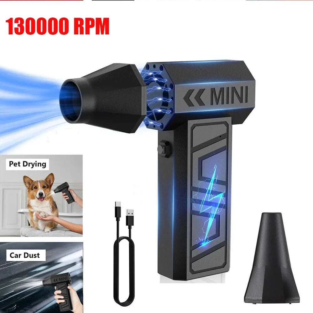 130000RPM Mini Fan Electric Air Duster Adjustable wind speed GlowCart